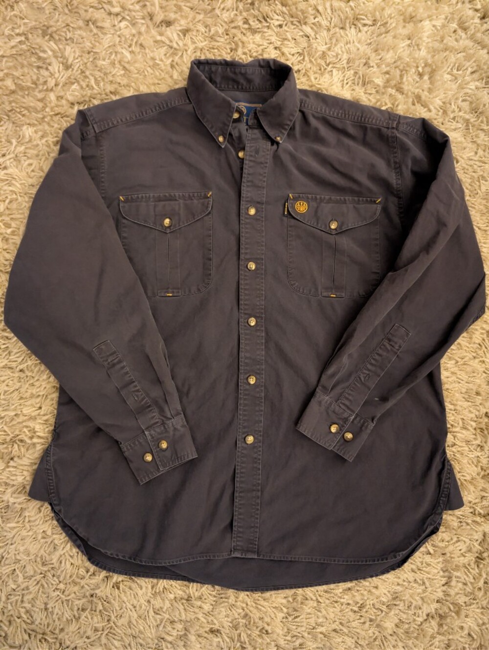 Beretta Men’s M Navy Blue Cotton Shooting Field Shirt